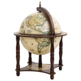 Globe Bar Wine Stand Brown Solid Wood Eucalyptus 343475