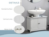 Under Sink Bathroom Storage Cabinet 2 Layers Vanity Unit Wooden - White T3398P344393