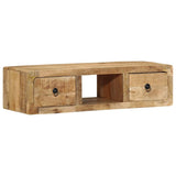 Wall-mounted TV Cabinet 100x32x25 cm Solid Wood Rough Mango 4104525