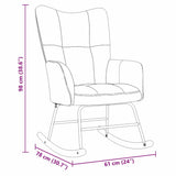 Rocking Chair with Footstool Dark Grey Velvet 42022454