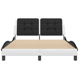 Bed Frame without Mattress "Zadar" White and Black 140x200 cm Faux Leather 3208190