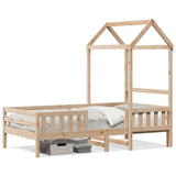 ZNTS Bed Frame with Roof without Mattress 90x200 cm 3282159