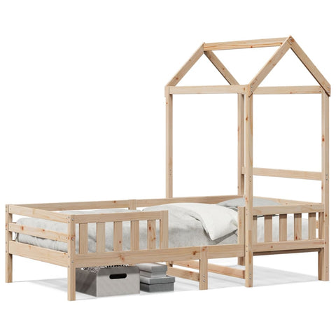 ZNTS Bed Frame with Roof without Mattress 90x200 cm 3282159