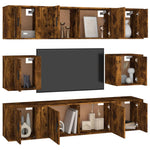 8 Piece TV Cabinet Set Smoked Oak Engineered Wood 3188675