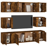 8 Piece TV Cabinet Set Smoked Oak Engineered Wood 3188675