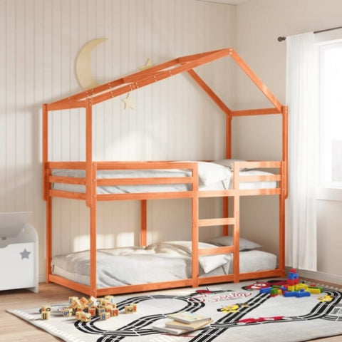 Bunk Bed without Mattress Wax Brown 80x200 cm Solid Wood Pine 3282043