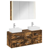 Bathroom Furniture Set 4 pcs Smoked Oak 3406827
