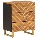 Bedside Cabinet Brown and Black 50x33x60 cm Solid Wood Mango 356792