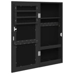 Mirror Jewellery Cabinet Wall Mounted Black 30x8.5x67 cm 353209