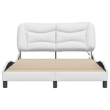 Bed Frame with LED without Mattress "Hvar" White 140x190 cm 3213928