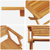 Garden Dining Set Folding 5 pcs Brown Solid Acacia Wood 3375756