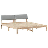 Bed frame Brown and light grey 180 x 200 cm Solid pine wood 3394333