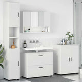 Bathroom Furniture Set 4 pcs White Engineered Wood and Metal 3393083