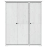 Wardrobe "BODO" White 146x53,5x173 cm Solid Wood Pine 355062