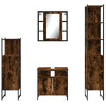 ZNTS 4 Piece Bathroom Cabinet Set Smoked Oak Engineered Wood 3214767