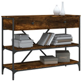 Console Table with Drawers and Shelves Smoked Oak Engineered Wood 833405