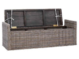 Storage Bench with Cushion Grey 110 x 40 x 50 cm Rattan 42011575
