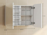 Arched Bathroom Mirror Cabinet with Adjustable Shelves - White T3398P423513