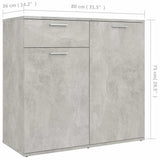 805774 Sideboard Concrete Grey 80x36x75 cm Engineered Wood