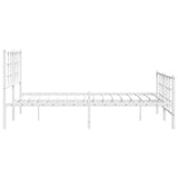 Metal Bed Frame without Mattress with Footboard White 140x190cm 355628