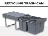 Kitchen Recycle Waste Bin Pull Out Soft Close Dustbin Recycling Cabinet Trash Can Grey T3398P344192