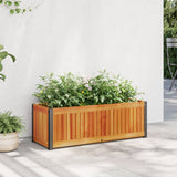 Garden Planter 80x30x27.5 cm Solid Wood Acacia and Steel 367614