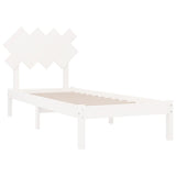 Bed Frame without Mattress White 90x190 cm Single Solid Wood 3104834