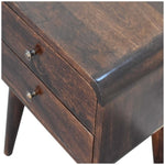 Curved Dark Walnut Bedside IN1767