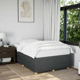 Bed Frame without Mattress Dark Grey Double Fabric 3285038