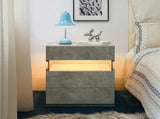 LED Nightstands Acrylic Board LED Bedside Tables for End Table with 3 Drawer Dresser for T3272P287615