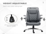 Faux Leather Executive Swivel Office Chair - Dark Grey T3398P344732