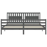 Bed Frame without Mattress Grey 200x200 cm Solid Wood 3194333