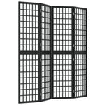 Folding 4-Panel Room Divider Japanese Style 160x170 cm Black 352080