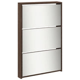 Shoe Cabinet with Mirror 5-Layer Brown Oak 63x17x169.5 cm 3228285