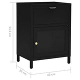 Nightstand Black 40x30x54.5 cm Steel and Glass 336052