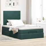 Ottoman Bed with Mattresses Dark Green 120x200cm Velvet 3313394