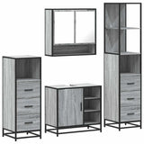 4 Piece Bathroom Furniture Set Grey Sonoma Engineered Wood 3301298