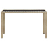 Garden Table Beige 123x60x74 cm Poly Rattan 46449