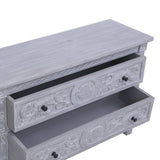 Sideboard Grey wash finish Solid Mahogany wood 90x30x60 cm 283851