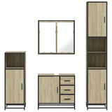 4 Piece Bathroom Furniture Set Sonoma Oak Engineered Wood 3301196