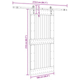 Sliding Door NARVIK Natural and Black 100 x 210 cm 3445310