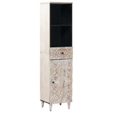 Bathroom Furniture Set with Drawer 5 pcs White Solid Mango Wood 3310117