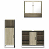 3 Piece Bathroom Furniture Set Sonoma Oak Engineered Wood 3301001