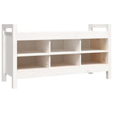 Hall Bench White 110x40x60 cm Solid Wood Pine 821790
