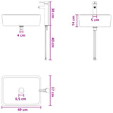 Bathroom Wash Basin Chrome 49 x 37 x 14 cm Metal 890252