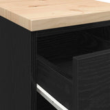 Garage Storage Cabinet Black 30x51x85 cm Solid Wood Pine 860581