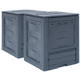 Garden Composters 2 pcs Grey 60x60x73cm 520 L 278919