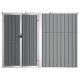Garden Tool Shed Grey 225x89x161 cm Galvanised Steel 316214