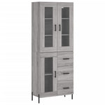 Highboard Grey Sonoma 69.5x34x180 cm Engineered Wood 3198607