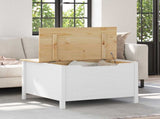 Coffee Table HILL White and Honey Brown 79.5 x 79.5 x 49 cm 42025041